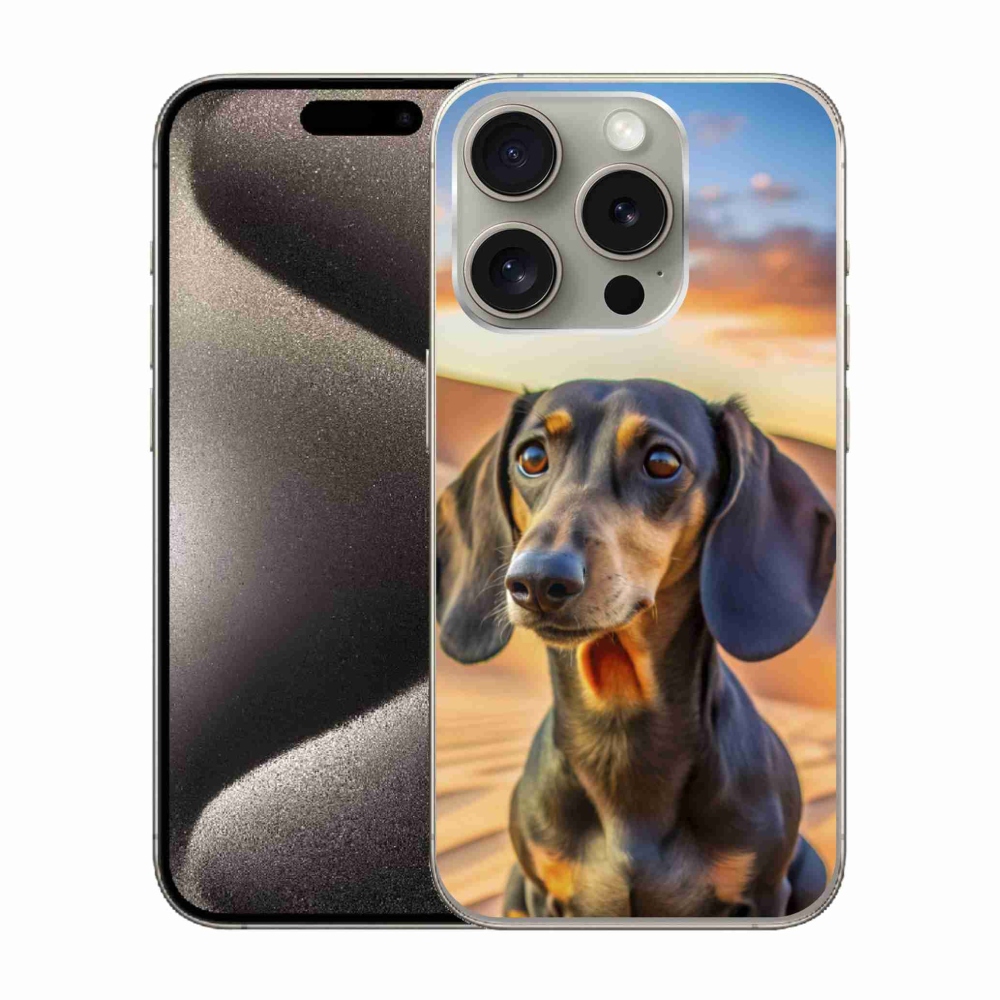 Zselés borítás mmCase iPhone 15 Pro készülékhez - tacskó 3
