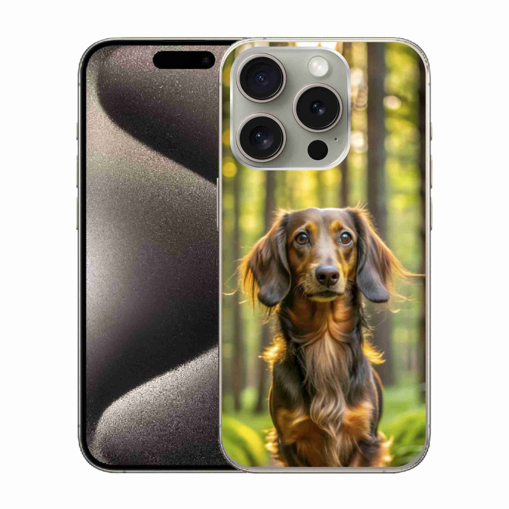 Zselés borítás mmCase iPhone 15 Pro készülékhez - tacskó 4
