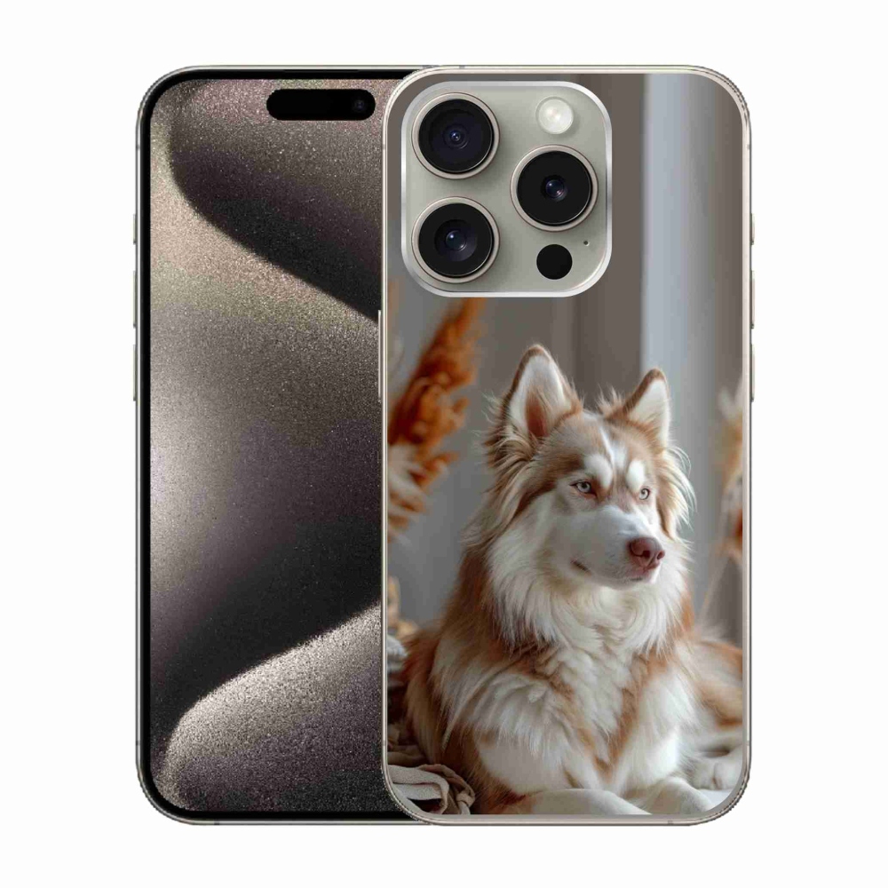 mmCase gél tok az iPhone 15 Pro-hoz – nyugodt szibériai husky