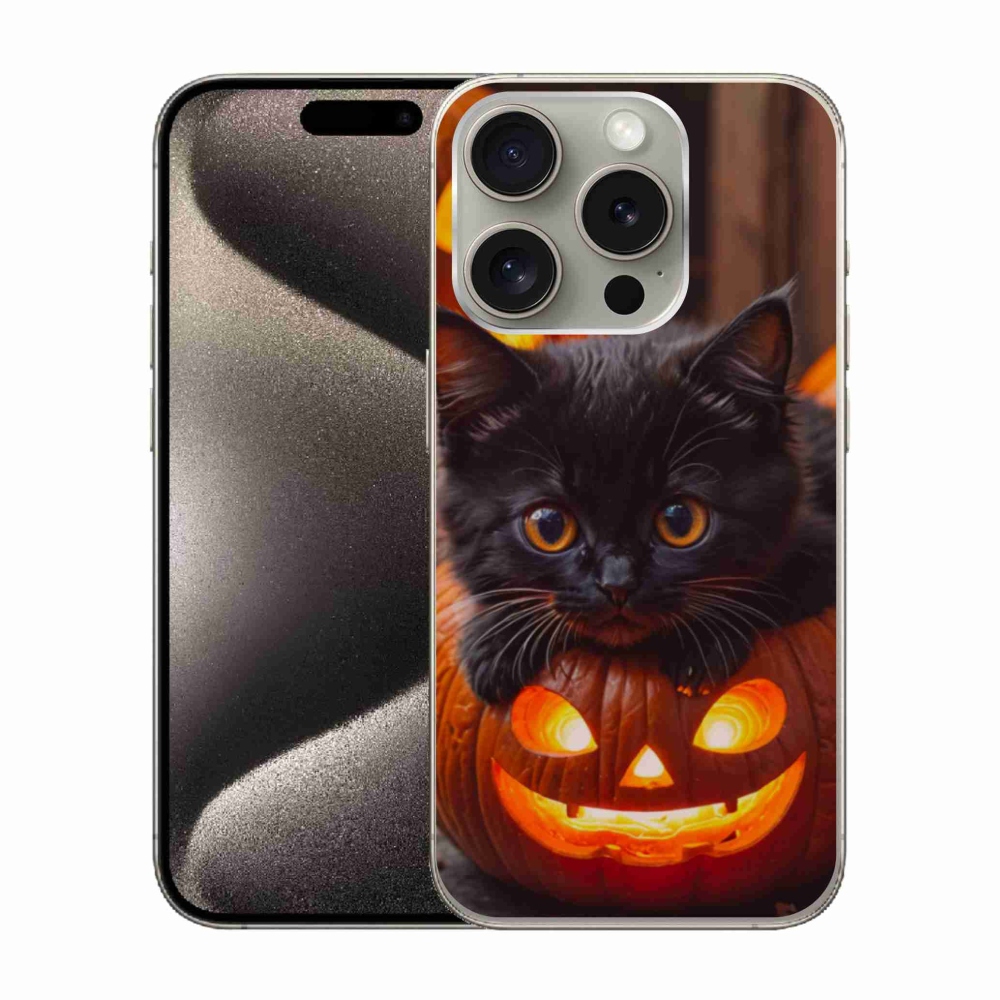 Zselés borítás mmCase iPhone 15 Pro készülékhez - cica és tök