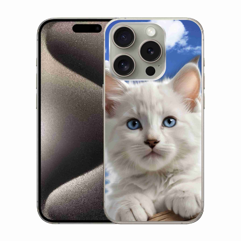 mmCase gél tok az iPhone 15 Pro-hoz – cica és felhők
