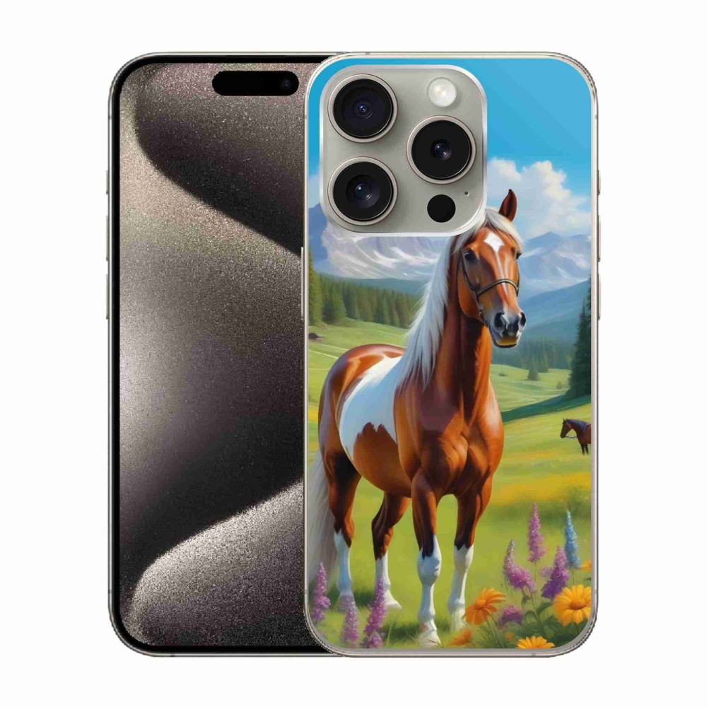 mmCase gél tok az iPhone 15 Pro-hoz – ló a réten