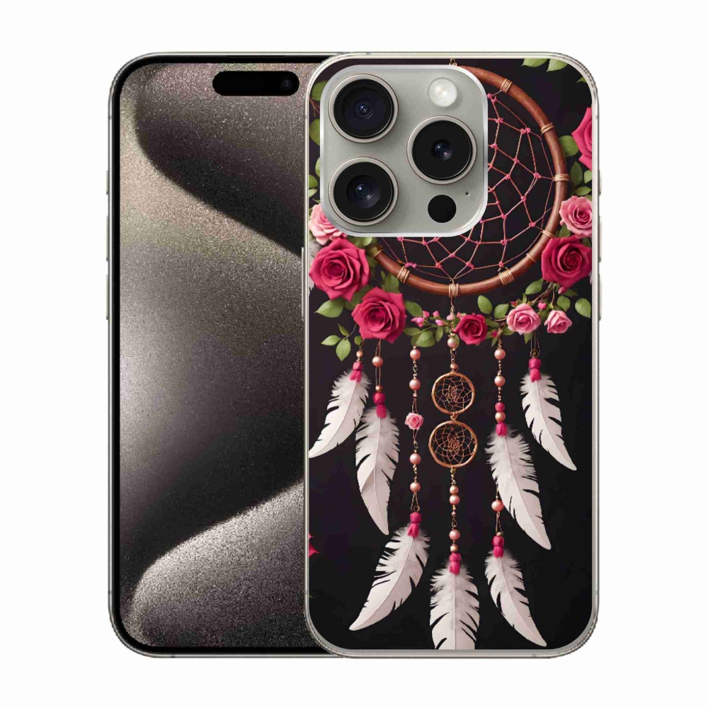 mmCase gél tok az iPhone 15 Pro-hoz – álomfogó rózsákkal