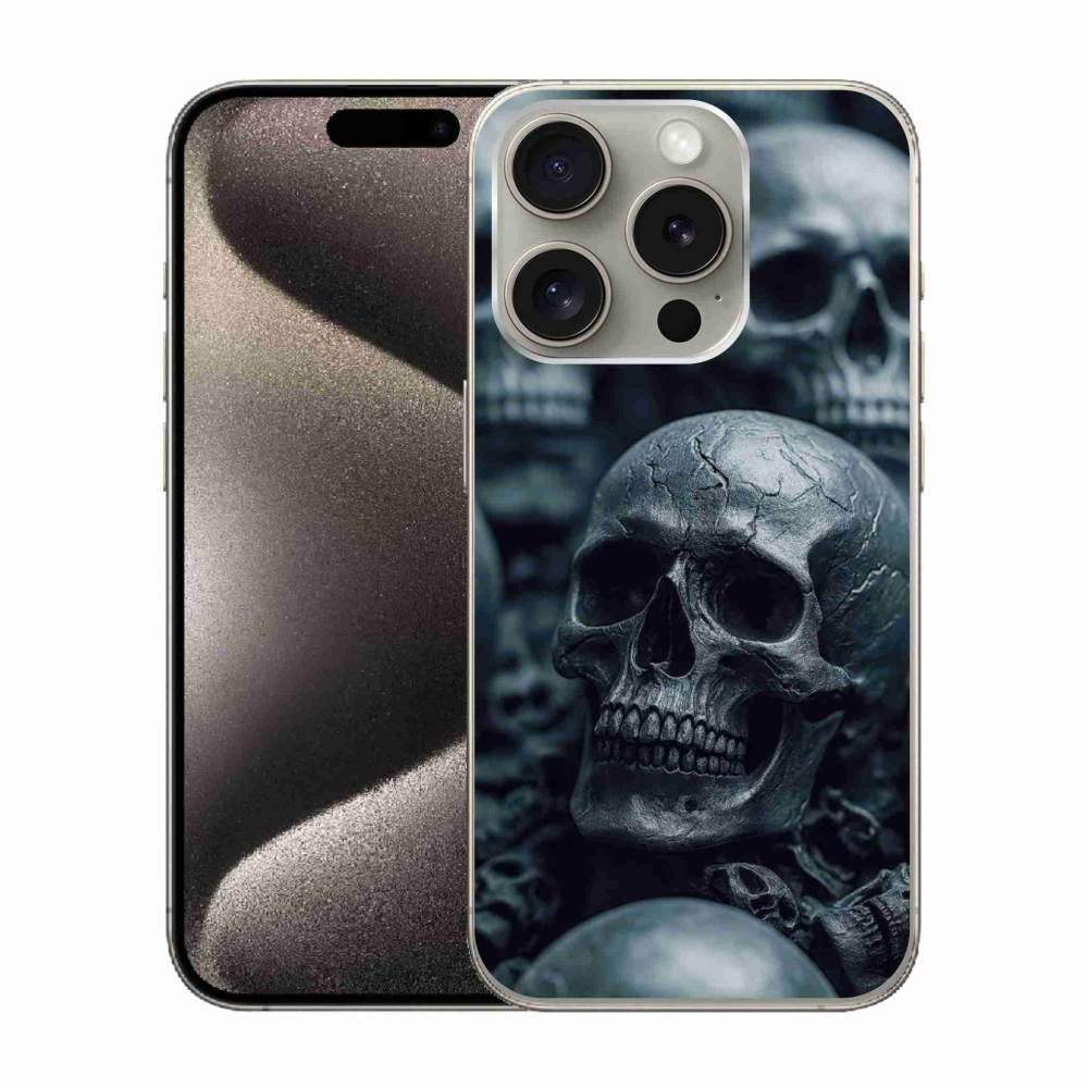 Zselés borítás mmCase iPhone 15 Pro készülékhez - koponya 2