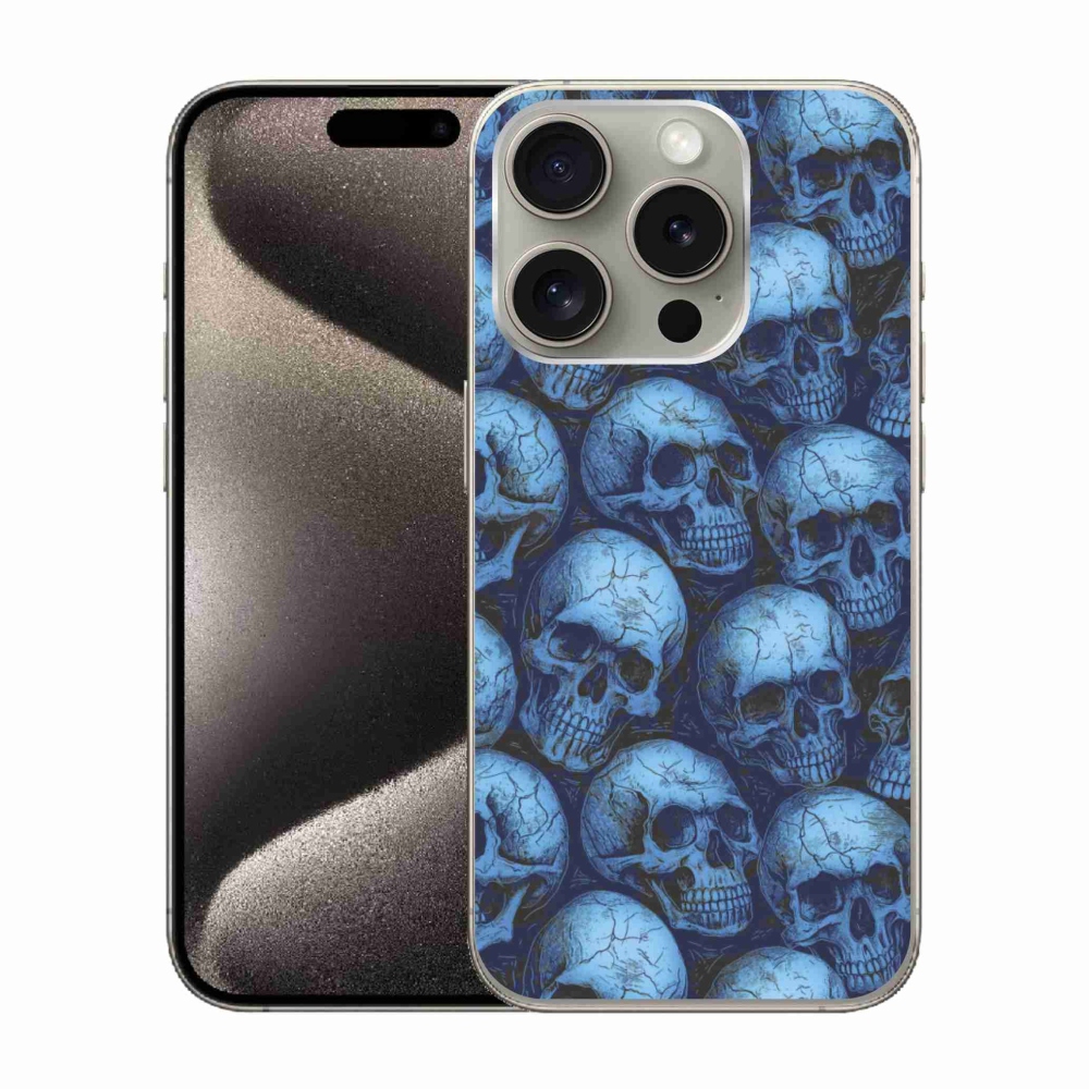 Zselés borítás mmCase iPhone 15 Pro készülékhez - koponyák