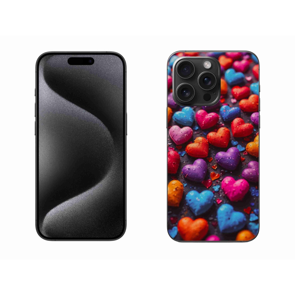 Zselés borítás mmCase iPhone 15 Pro Max készülékhez - színes szív