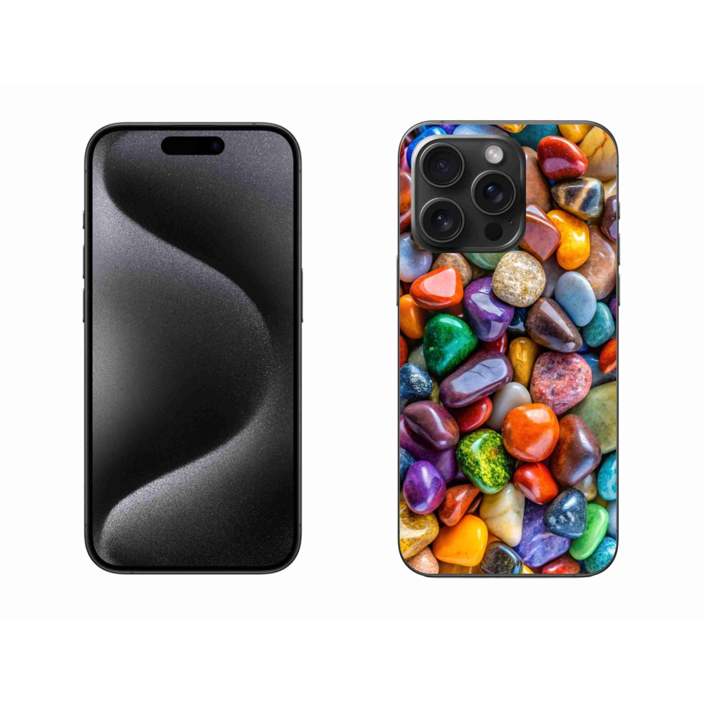 Zselés borítás mmCase iPhone 15 Pro Max készülékhez - színes strasszkövek