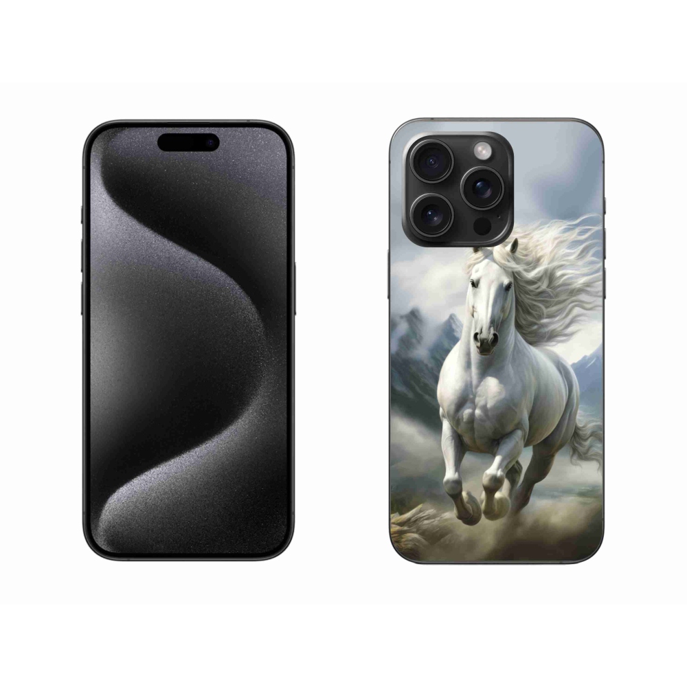 mmCase gél tok az iPhone 15 Pro Max-hoz – futó fehér ló 3