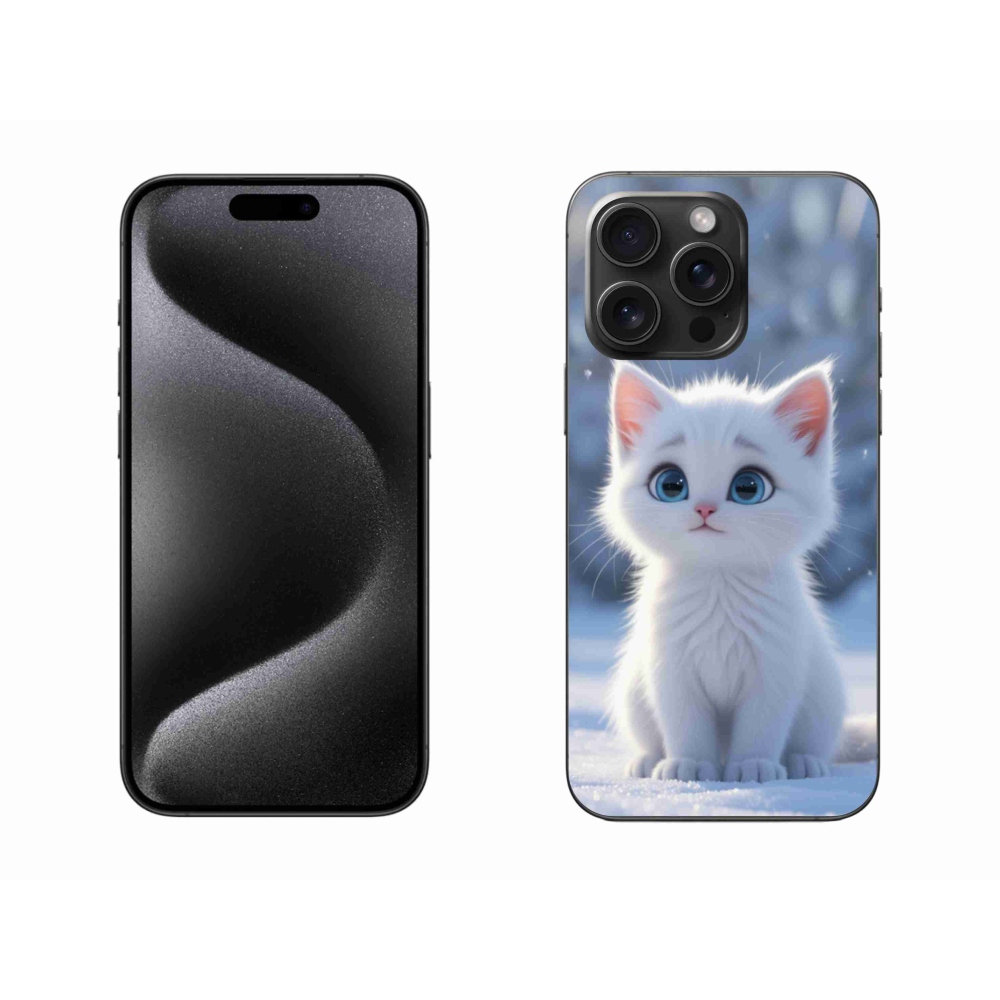 mmCase gél tok az iPhone 15 Pro Max-hoz – fehér cica 3