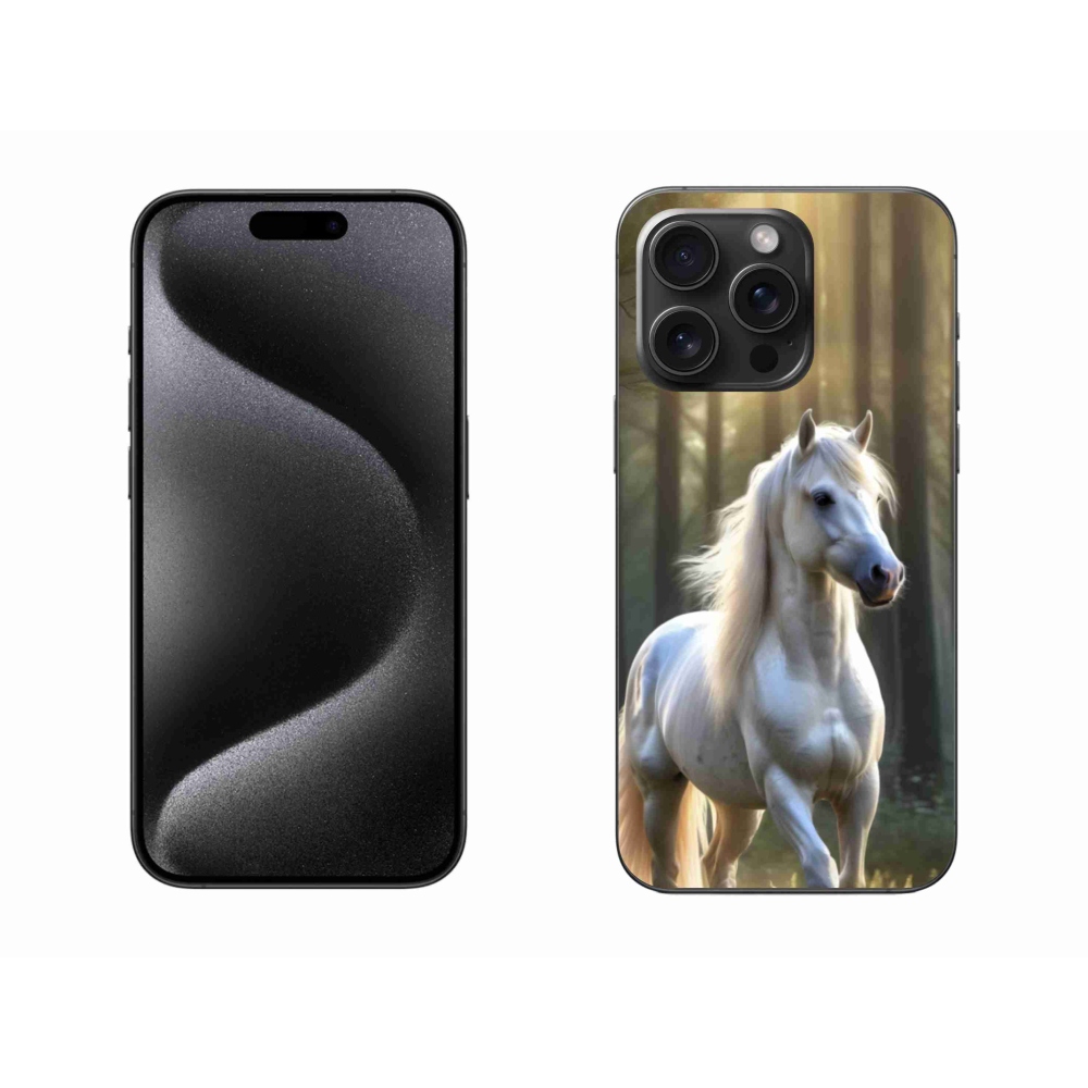 Zselés borítás mmCase iPhone 15 Pro Max készülékhez - fehér ló 3