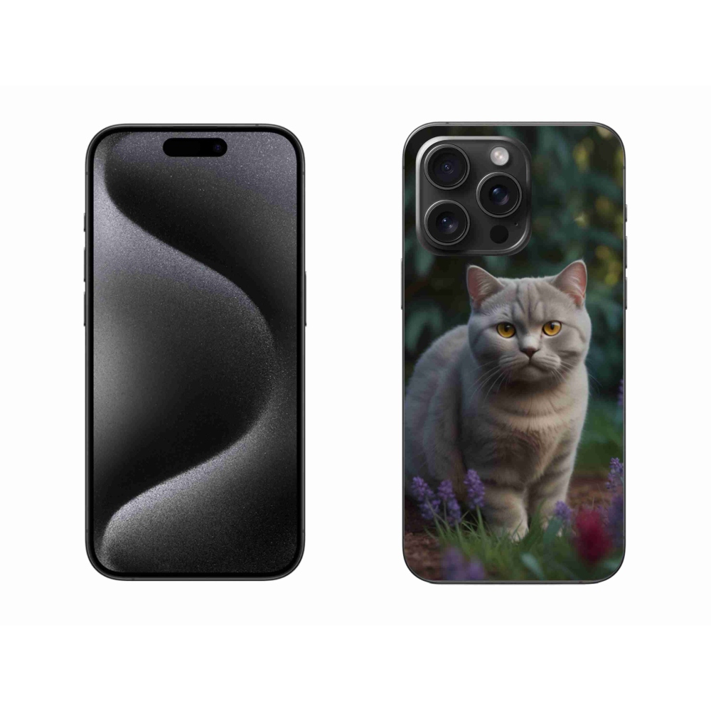 Zselés borítás mmCase iPhone 15 Pro Max készülékhez - brit macska