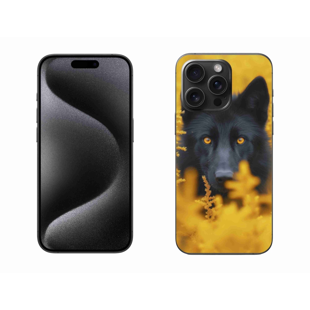 Zselés borítás mmCase iPhone 15 Pro Max készülékhez - fekete farkas 2