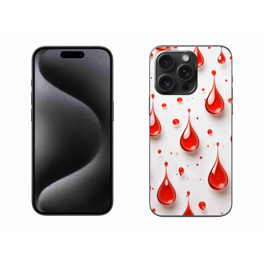 Zselés borítás mmCase iPhone 15 Pro Max készülékhez - piros cseppek