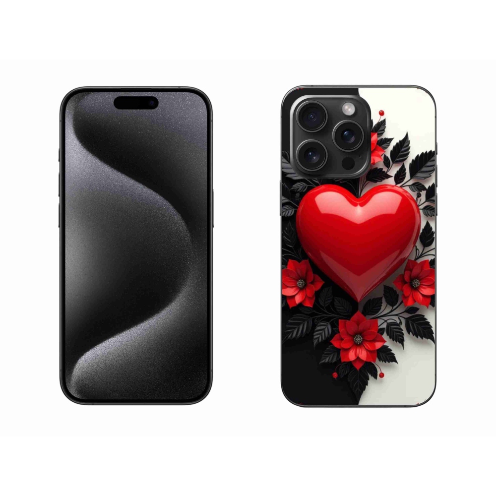 Zselés borítás mmCase iPhone 15 Pro Max készülékhez - piros szív