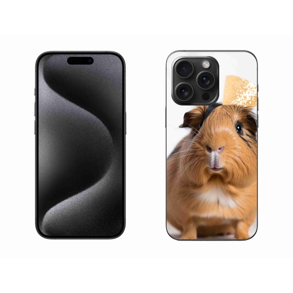 Zselés borítás mmCase iPhone 15 Pro Max készülékhez - barna tengerimalac