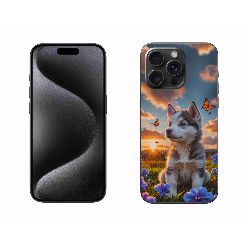 mmCase gél tok az iPhone 15 Pro Max-hoz – husky naplementekor