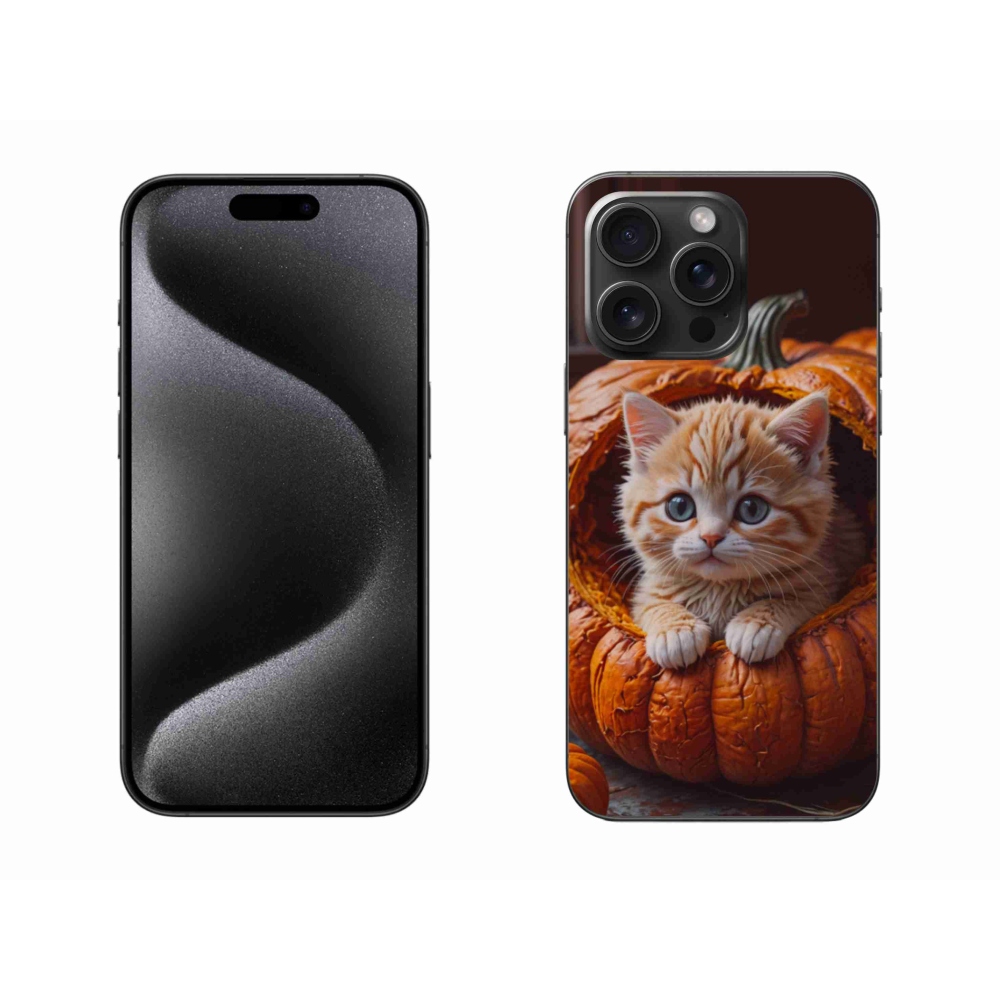 Gél borítás mmCase iPhone 15 Pro Max készülékhez - cica és tök 2