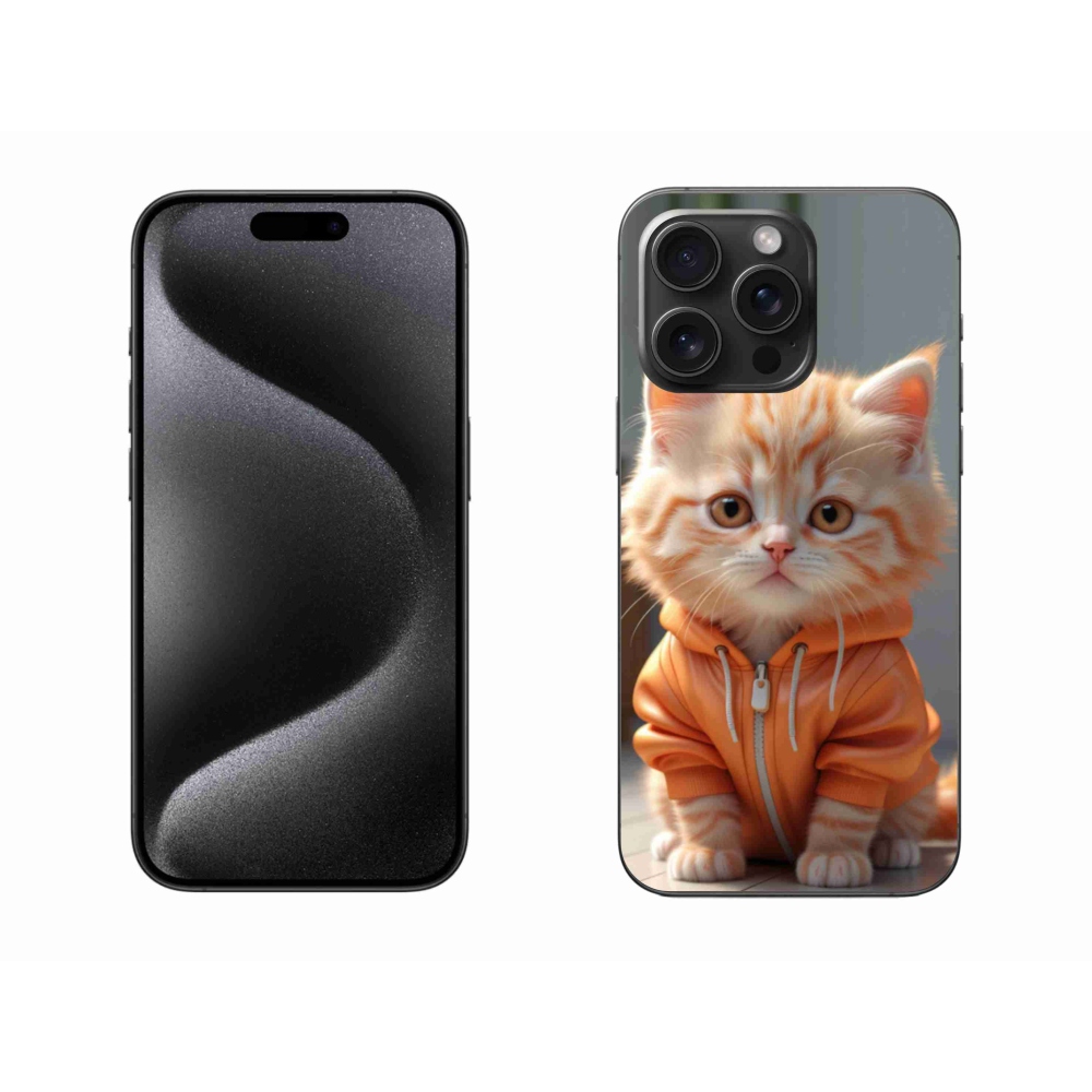 Zselés borítás mmCase iPhone 15 Pro Max készülékhez - cica melegítőben