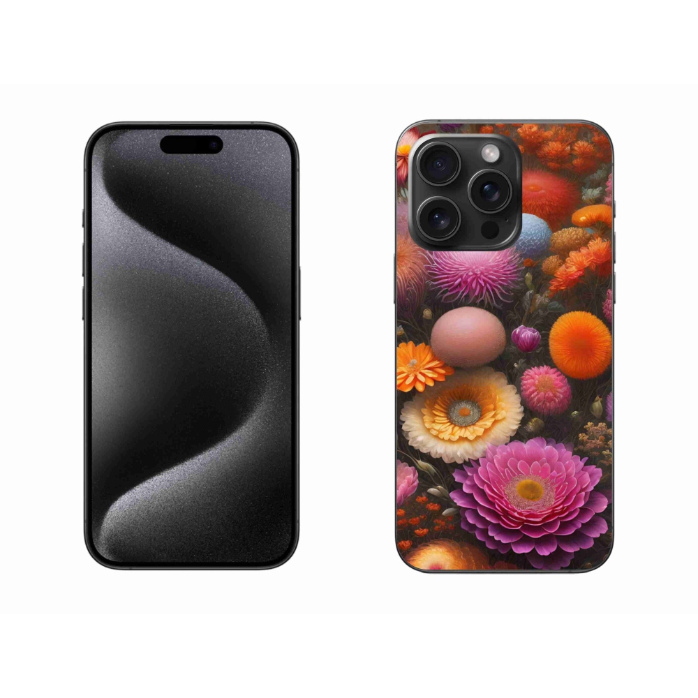 Gél borítás mmCase iPhone 15 Pro Max készülékhez - virágos kompozíció
