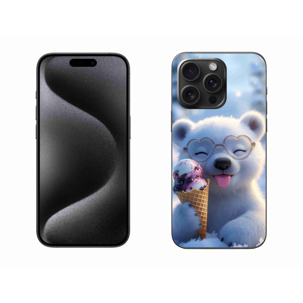 mmCase gél tok az iPhone 15 Pro Max-hoz – mackó fagylalttal