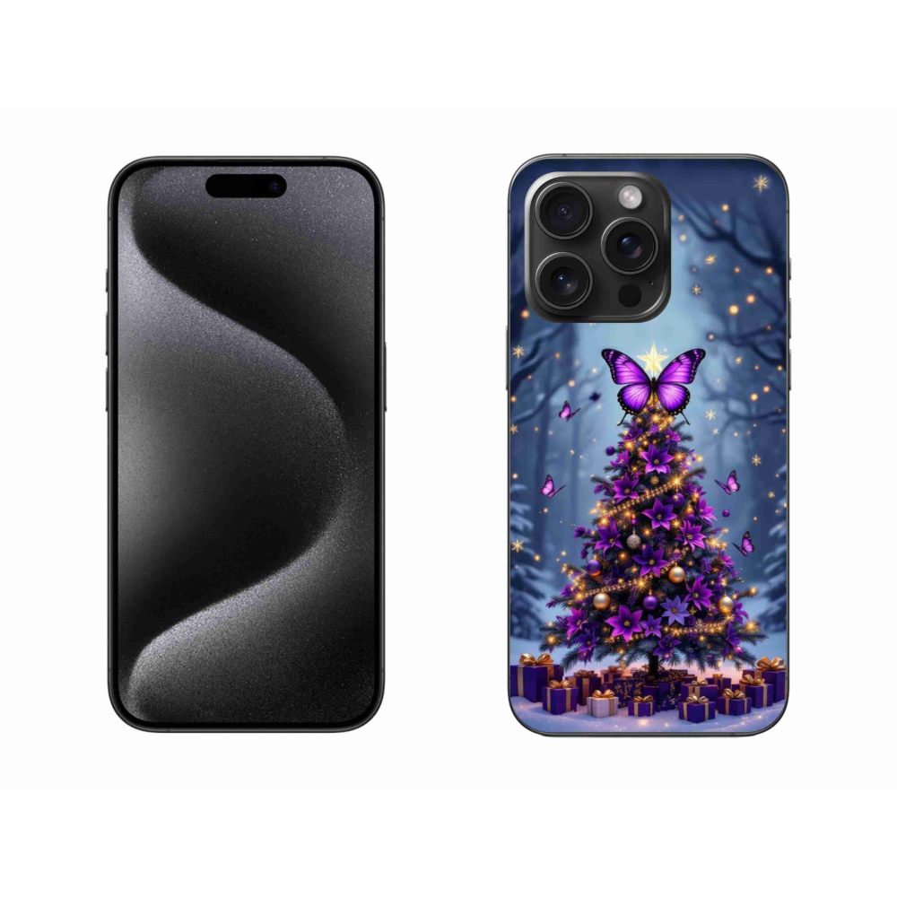 mmCase gél tok az iPhone 15 Pro Max-hoz – pillangós karácsonyfa
