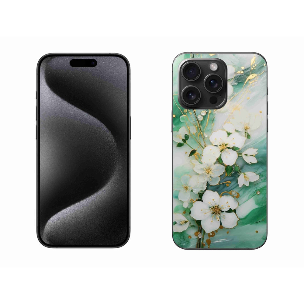 Gél borítás mmCase iPhone 15 Pro Max készülékhez - finom virágok