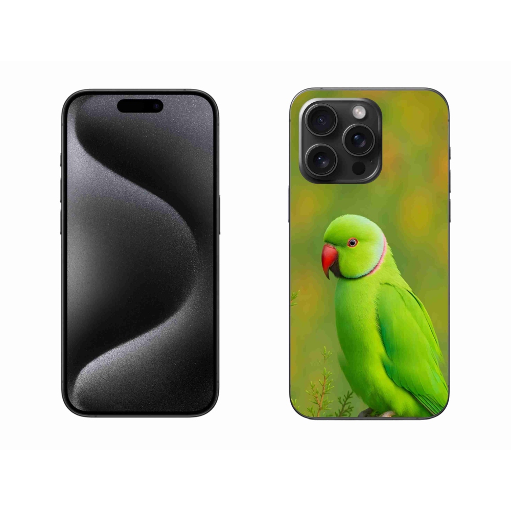 Zselés borítás mmCase iPhone 15 Pro Max készülékhez - papagáj alexandr 2