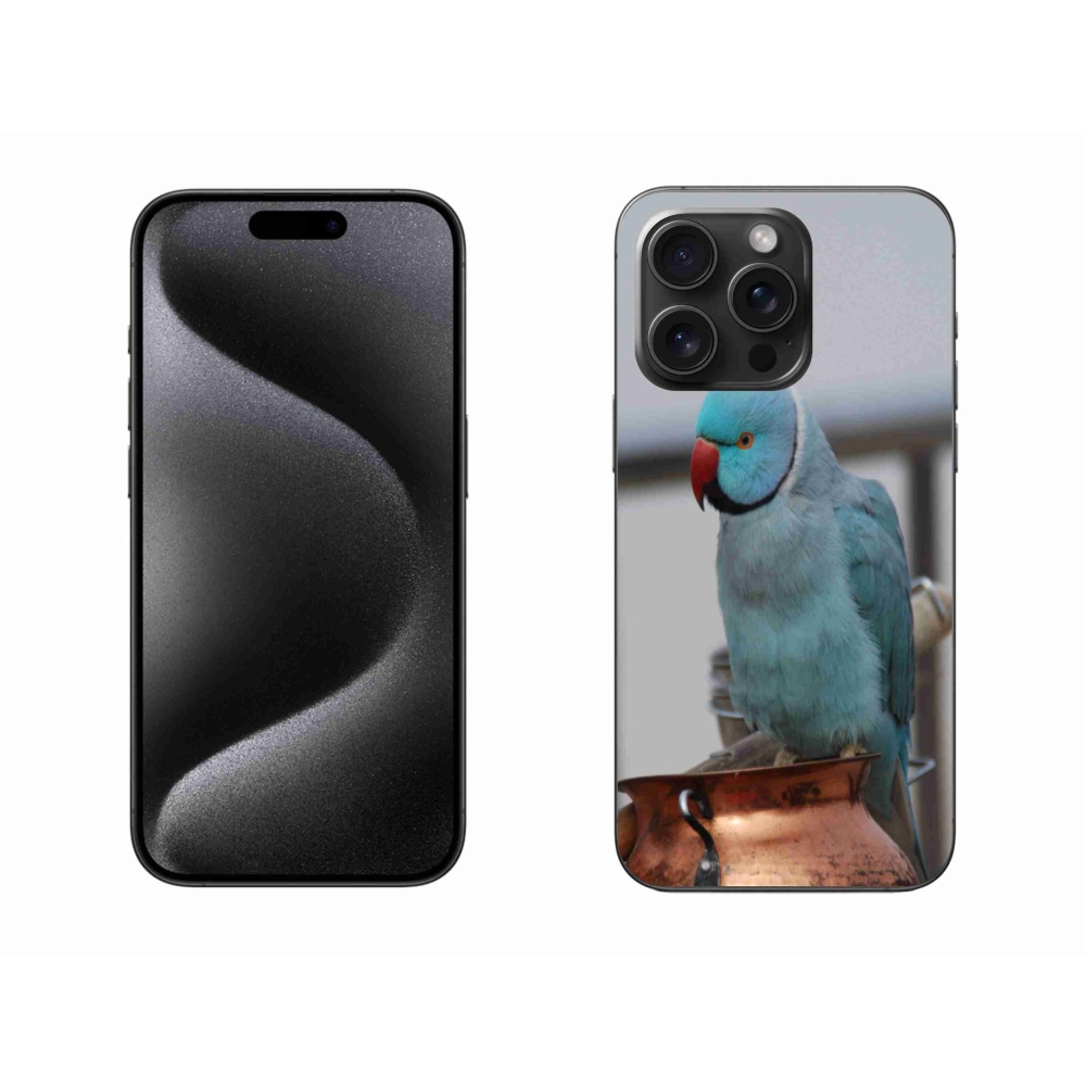 Zselés borítás mmCase iPhone 15 Pro Max készülékhez - papagáj alexander kék
