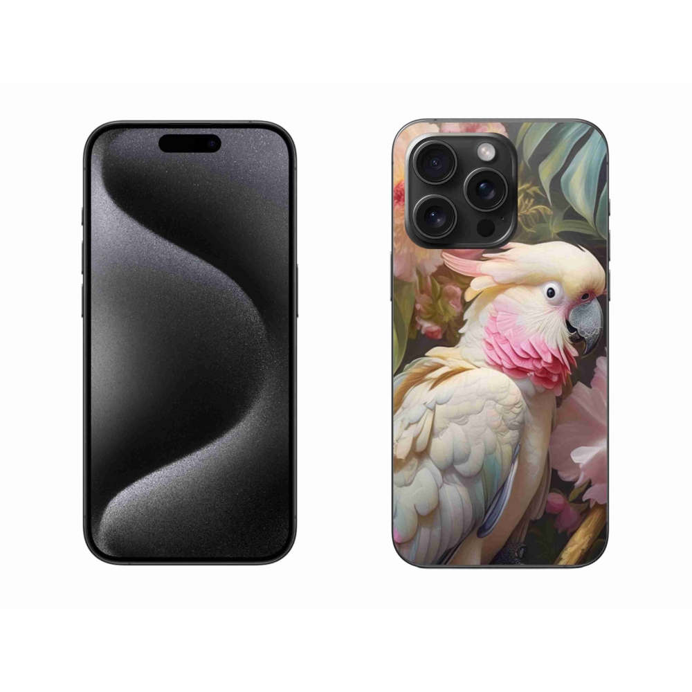 Zselés borítás mmCase iPhone 15 Pro Max készülékhez - papagáj kakadu rózsaszín 2