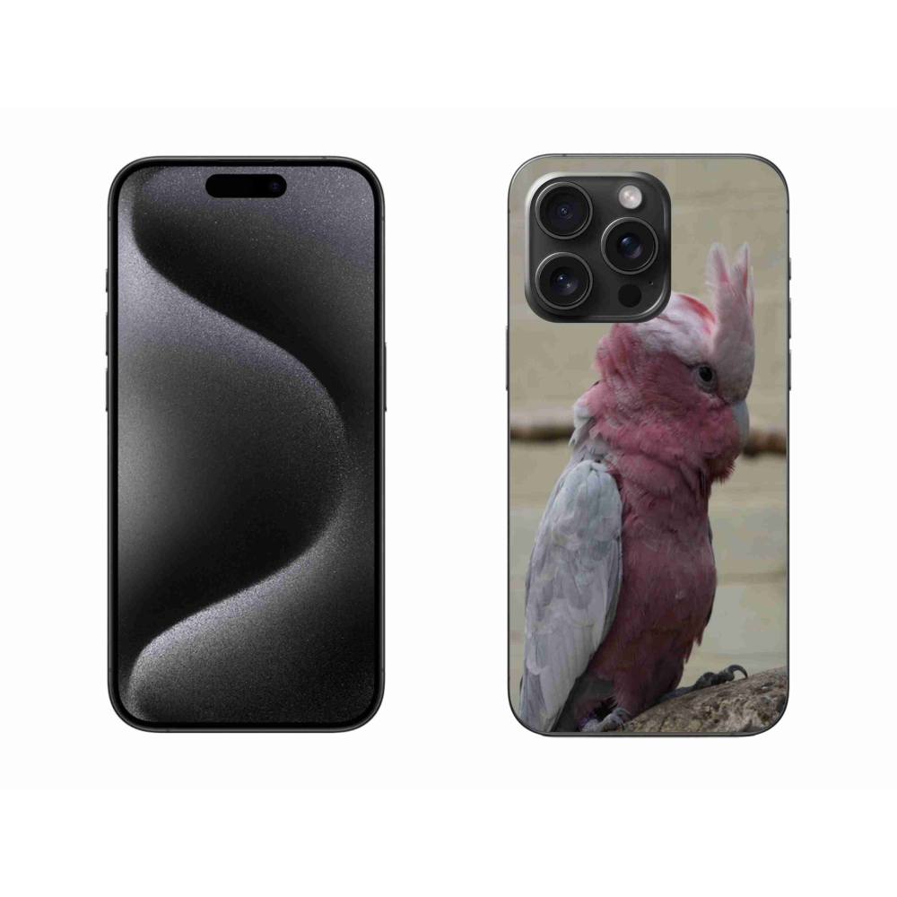 Zselés borítás mmCase iPhone 15 Pro Max készülékhez - papagáj kakadu rózsaszínű