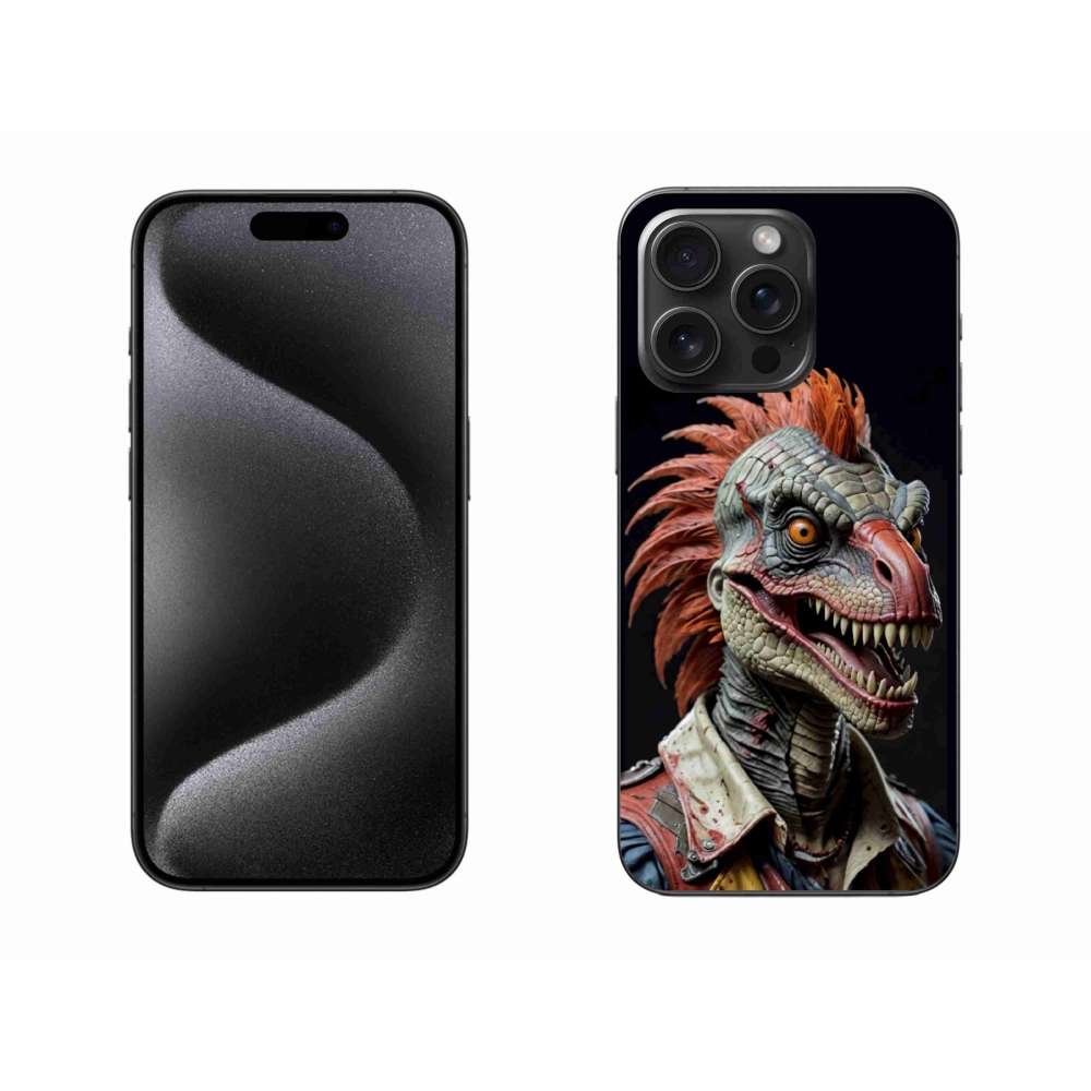 mmCase gél tok az iPhone 15 Pro Max-hoz – punk dinoszaurusz