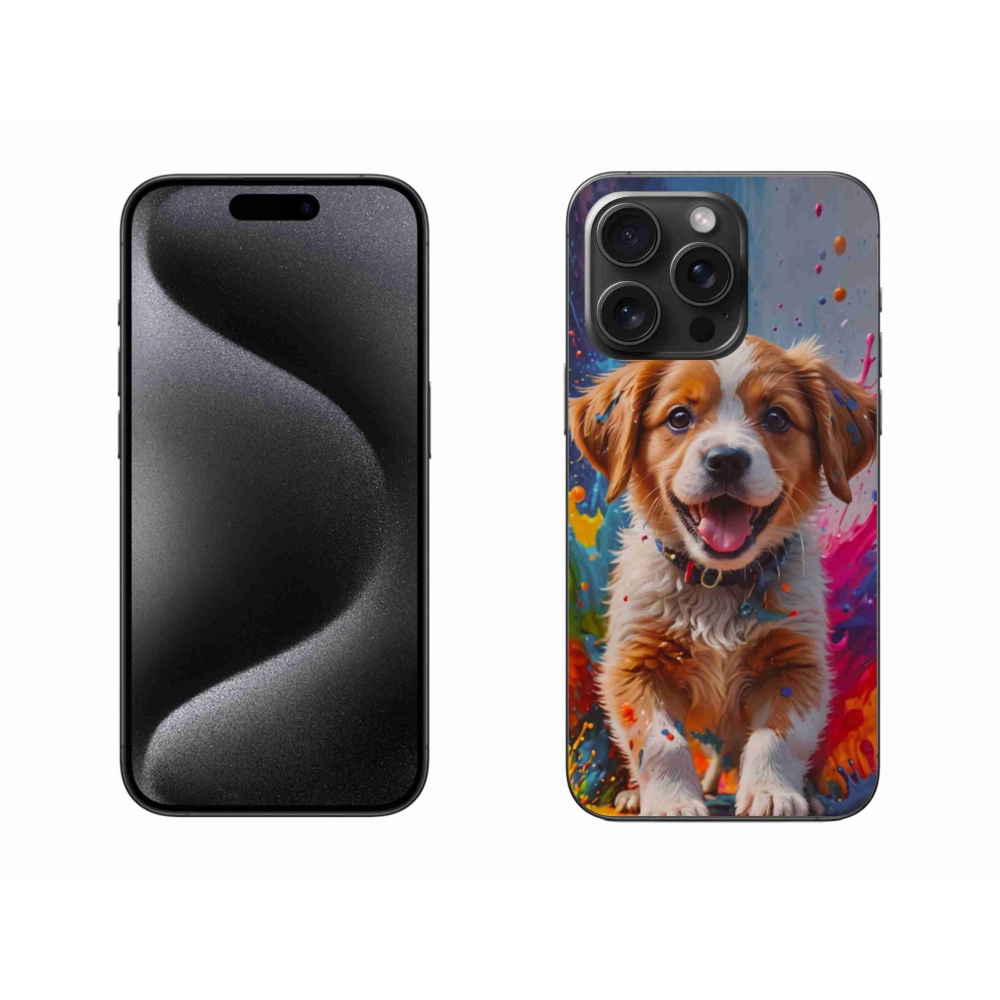 Zselés borítás mmCase iPhone 15 Pro Max készülékhez - aranyos kiskutya 3