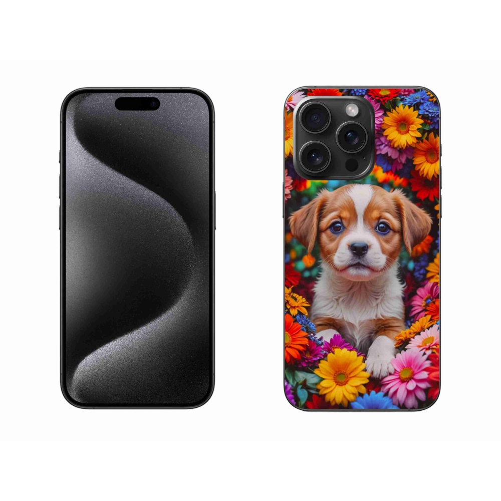 Zselés borítás mmCase iPhone 15 Pro Max készülékhez - aranyos kiskutya