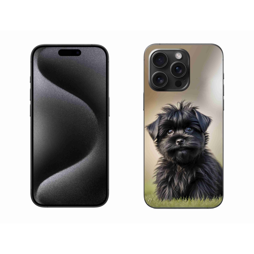 mmCase gél tok az iPhone 15 Pro Max-hoz – aranyos fekete kutyus