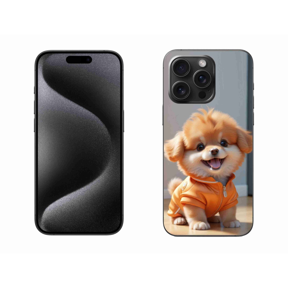 mmCase gél tok az iPhone 15 Pro Max-hoz – aranyos pomerániai pulóverben