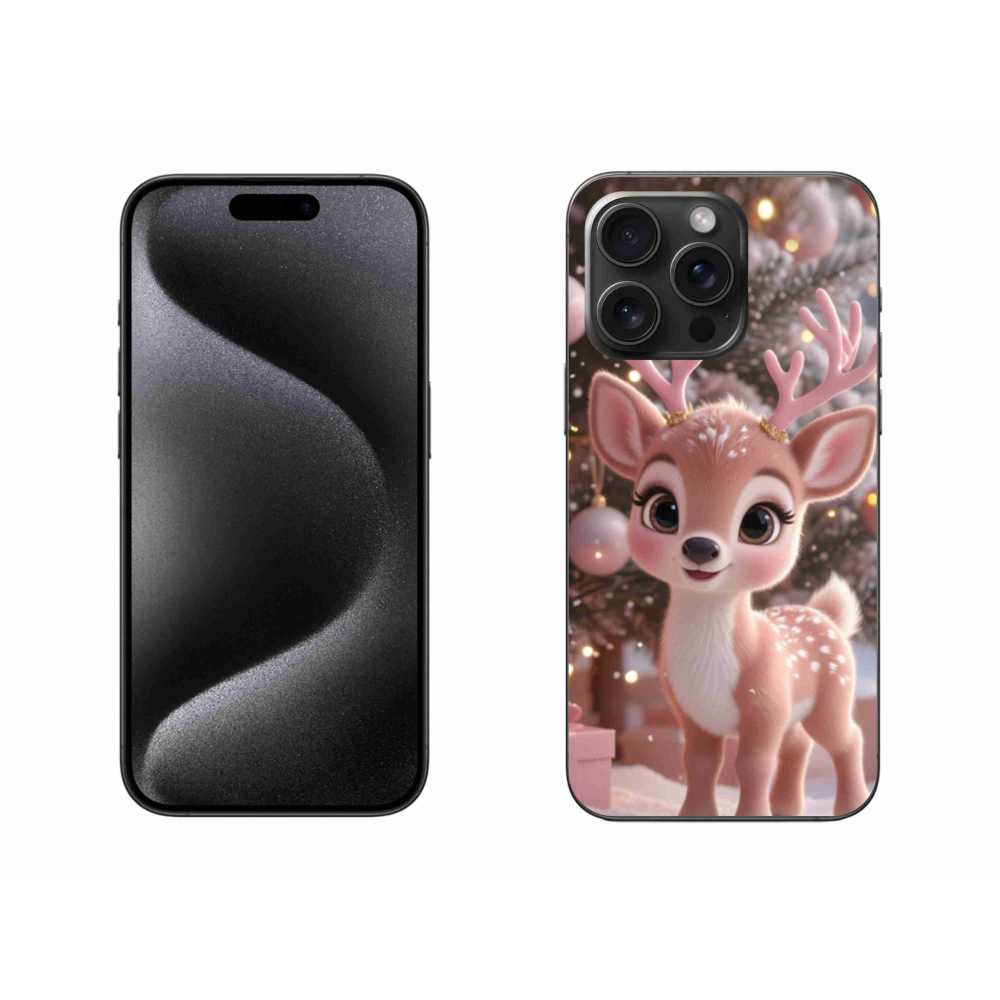 Zselés borítás mmCase iPhone 15 Pro Max készülékhez - aranyos rénszarvas