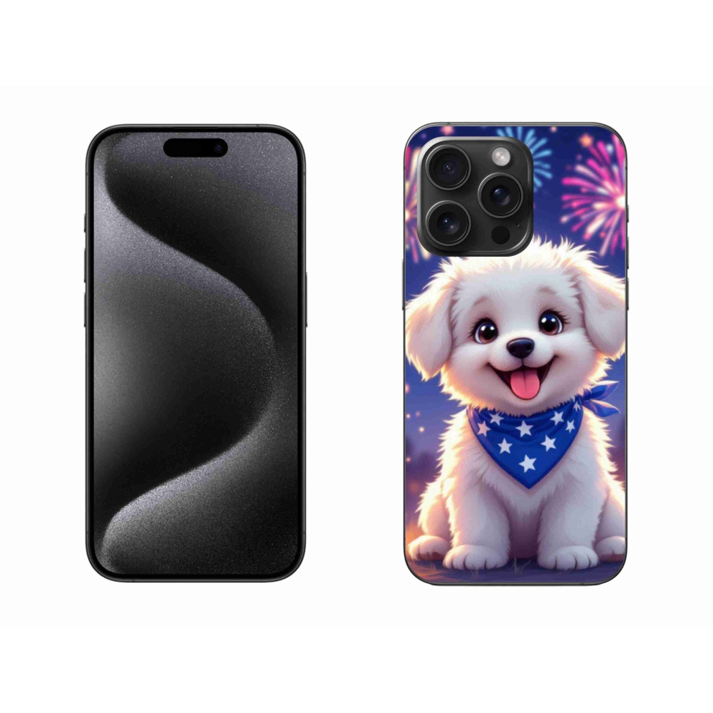 Zselés borítás mmCase iPhone 15 Pro Max készülékhez - ünnepi kölyökkutyakölyök