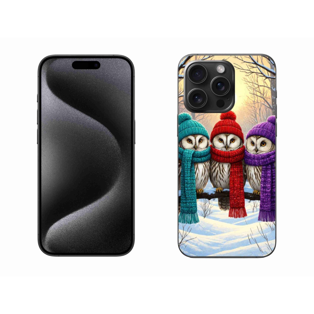 Zselés borítás mmCase iPhone 15 Pro Max készülékhez - bagoly barátok