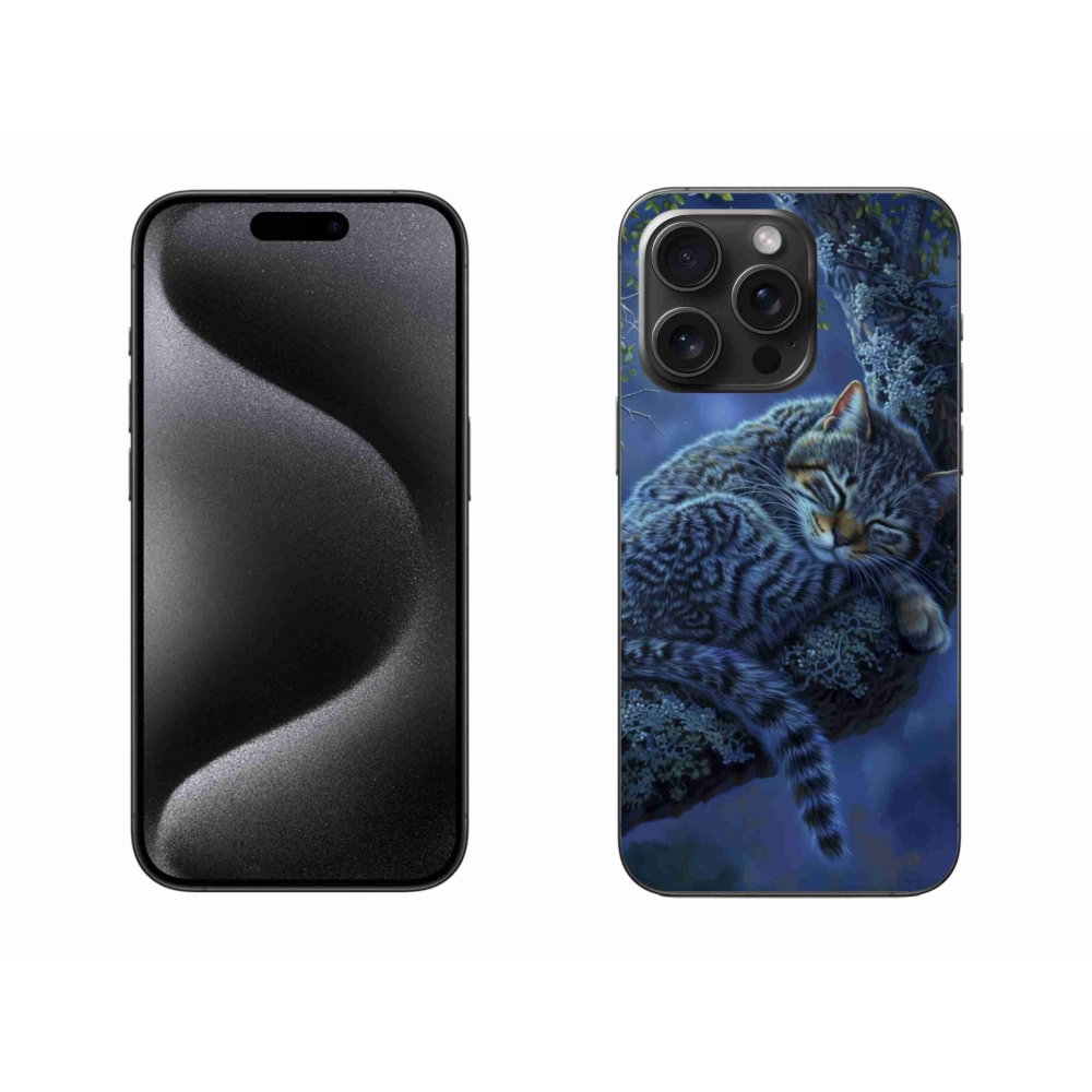 Zselés borítás mmCase iPhone 15 Pro Max készülékhez - alvó macska