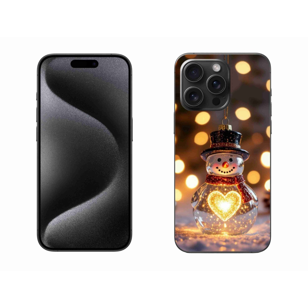 mmCase gél tok az iPhone 15 Pro Max-hoz – világító karácsonyi hóember