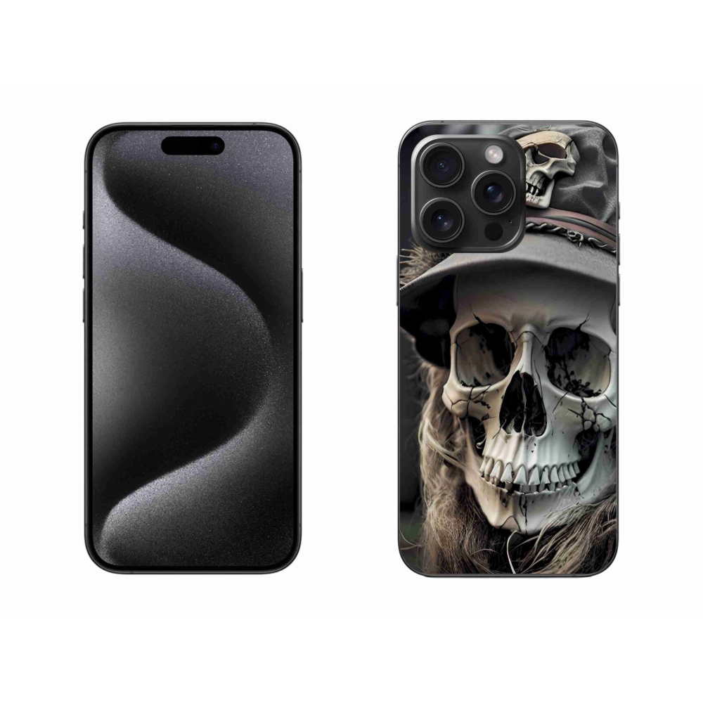 Zselés borítás mmCase iPhone 15 Pro Max készülékhez - sötét koponya