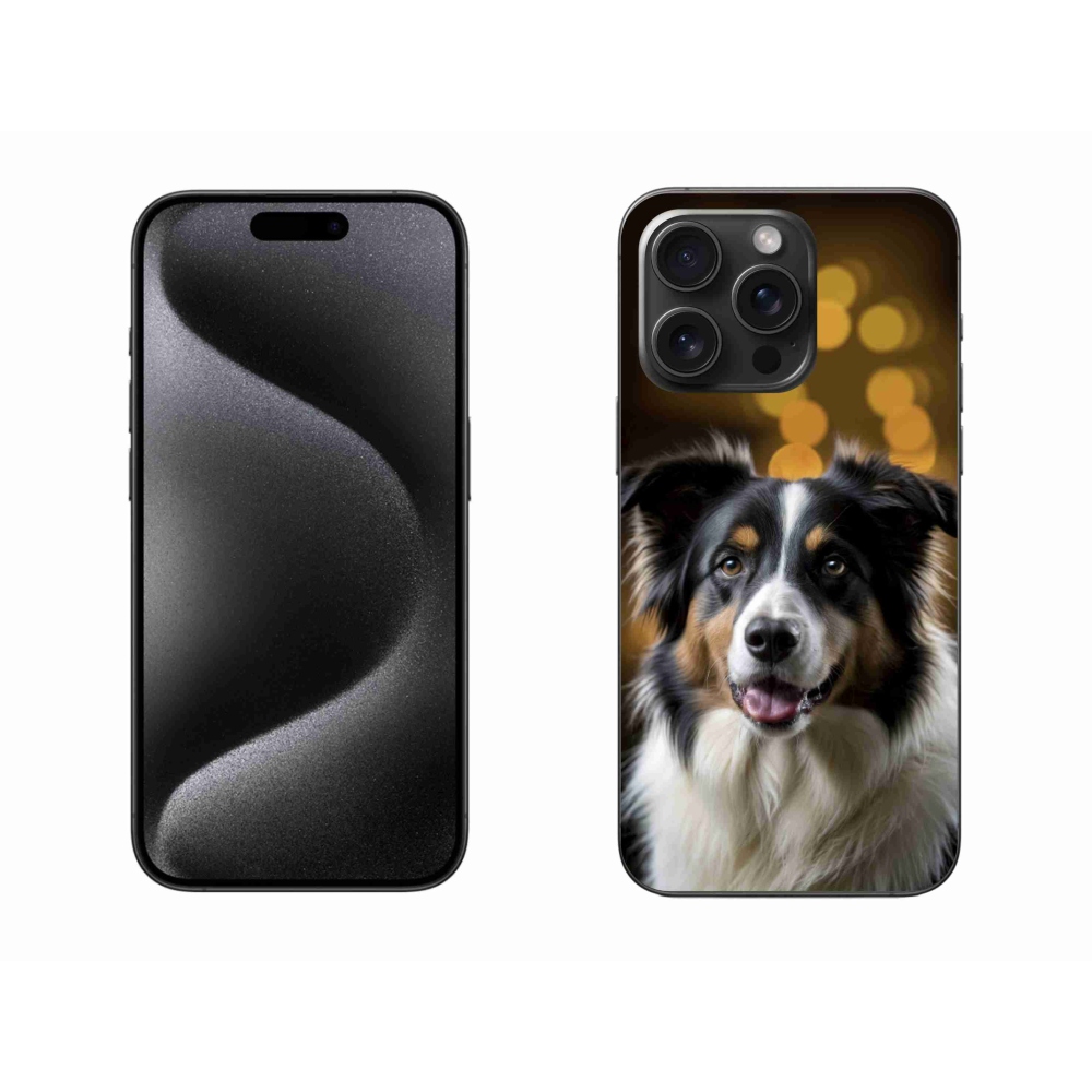 mmCase gél tok az iPhone 15 Pro Max-hoz – mosolygós ausztrál juhászkutya