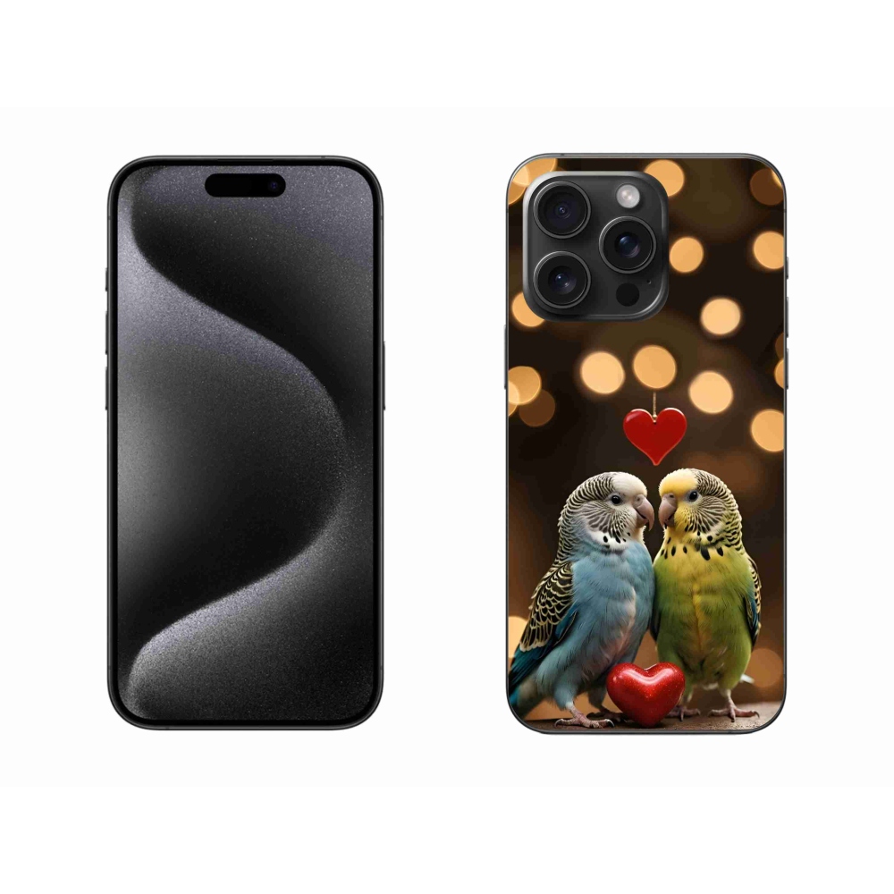 mmCase gél tok az iPhone 15 Pro Max-hoz – szerelmes papagájok