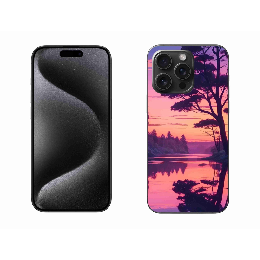 Zselés borítás mmCase iPhone 15 Pro Max készülékhez - naplemente a tó fölött