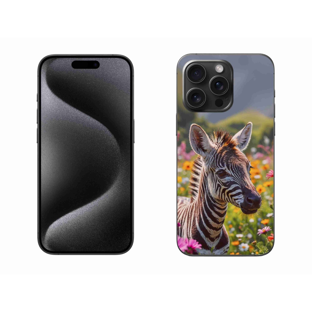 mmCase gél tok az iPhone 15 Pro Max-hoz – zebra a réten