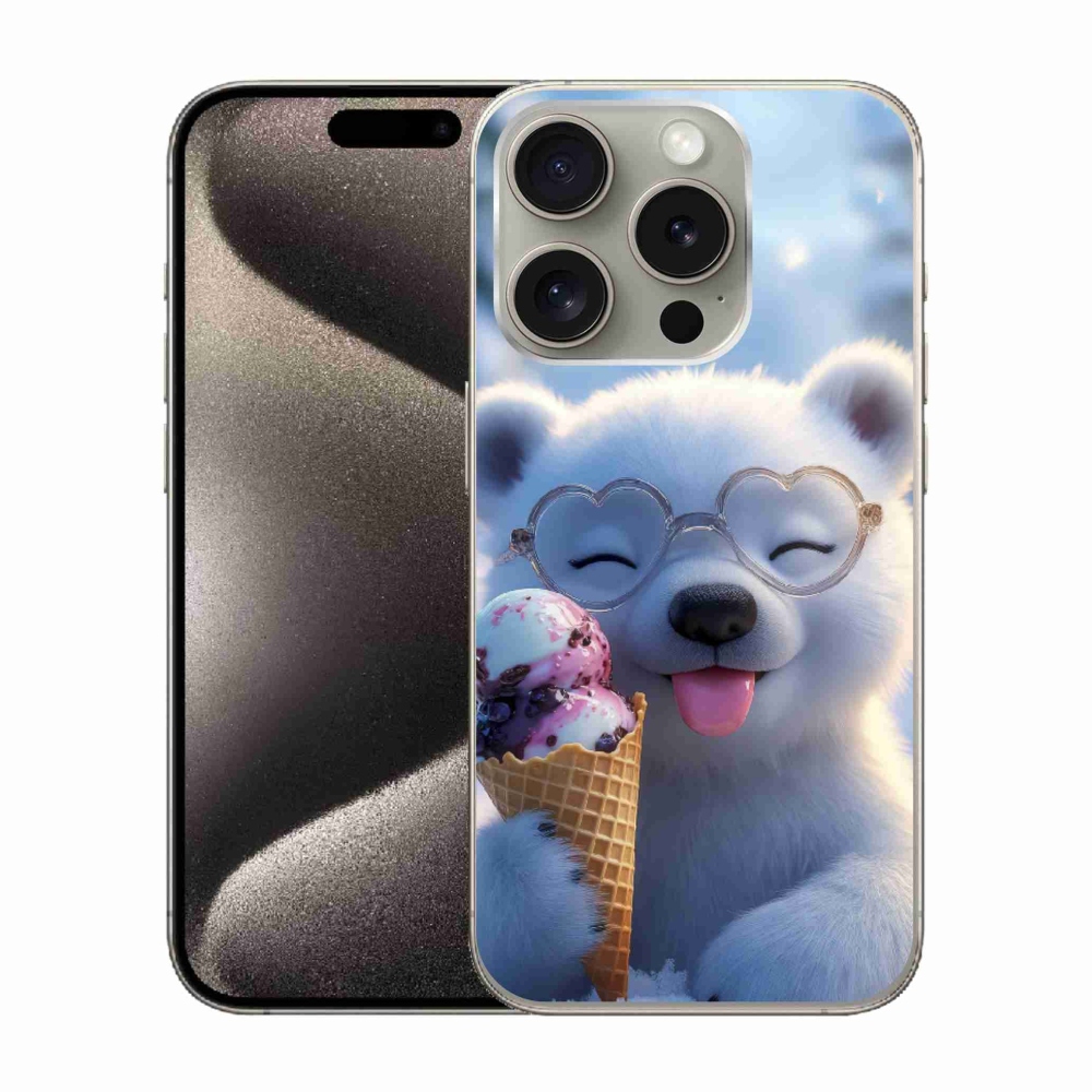 mmCase gél tok az iPhone 15 Pro-hoz – mackó fagylalttal