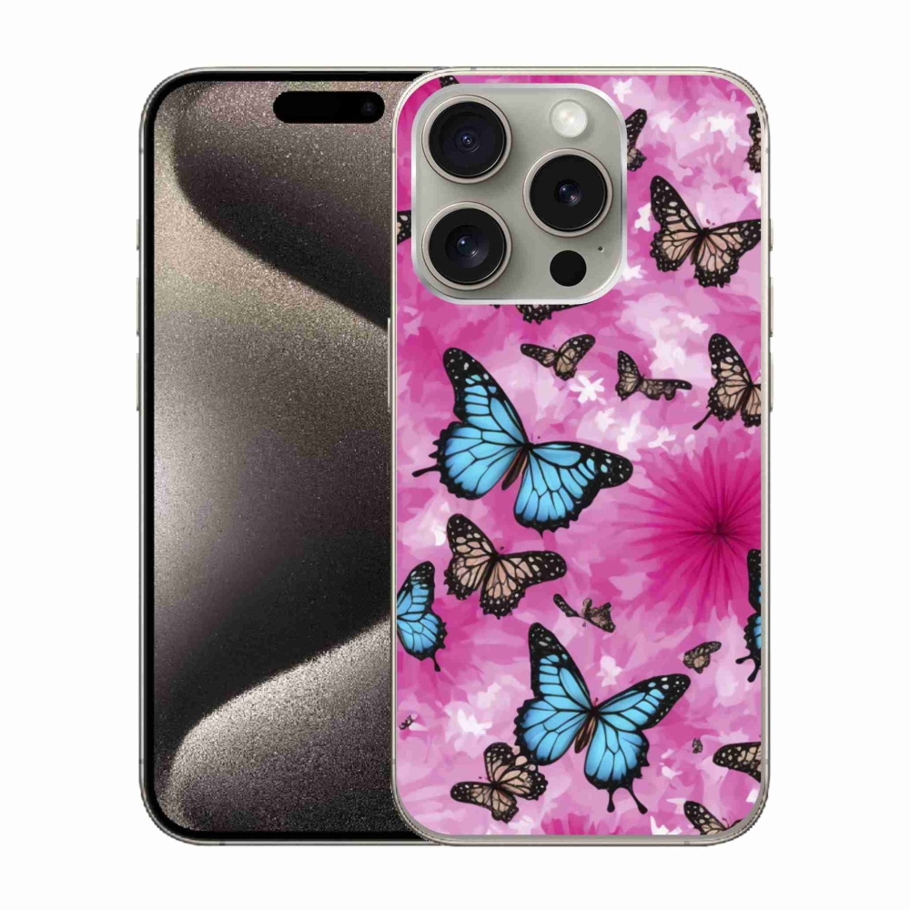 Gél borítás mmCase iPhone 15 Pro készülékhez - pillangókert