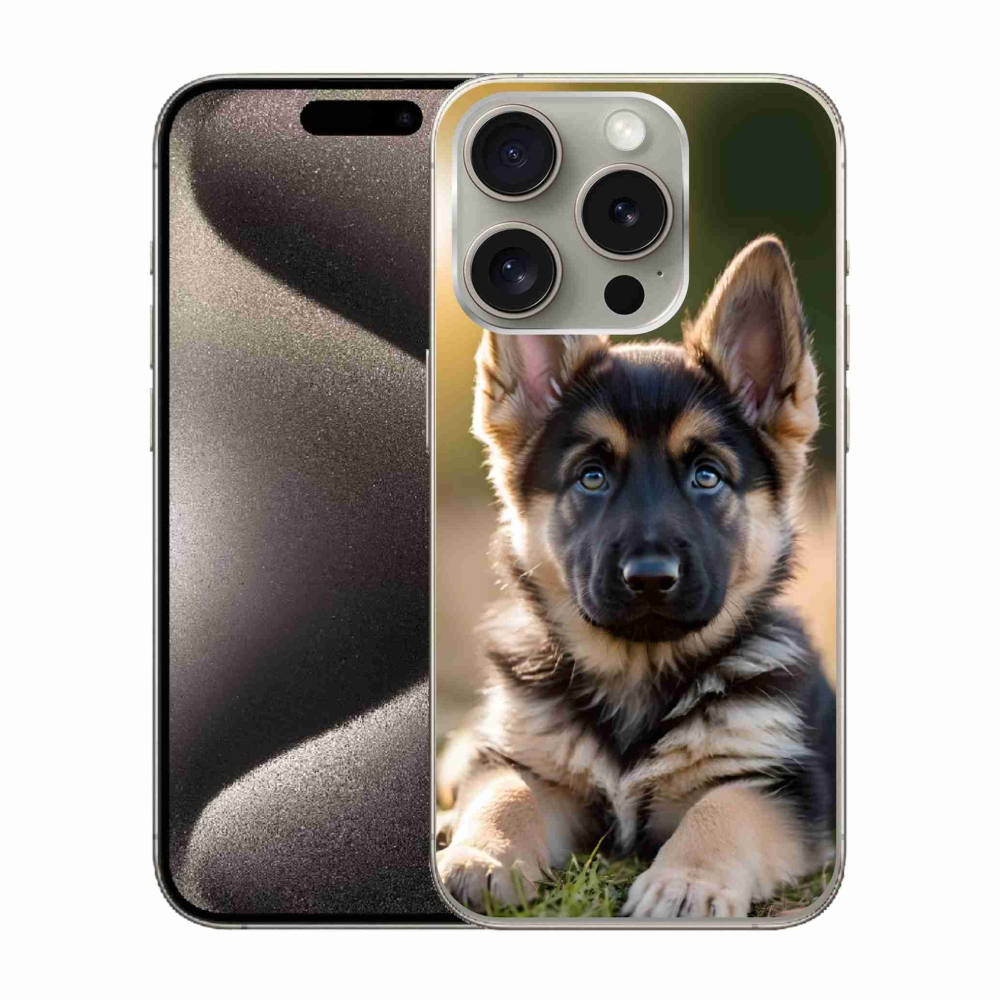 mmCase gél tok az iPhone 15 Pro-hoz – német juhászkutya a természetben