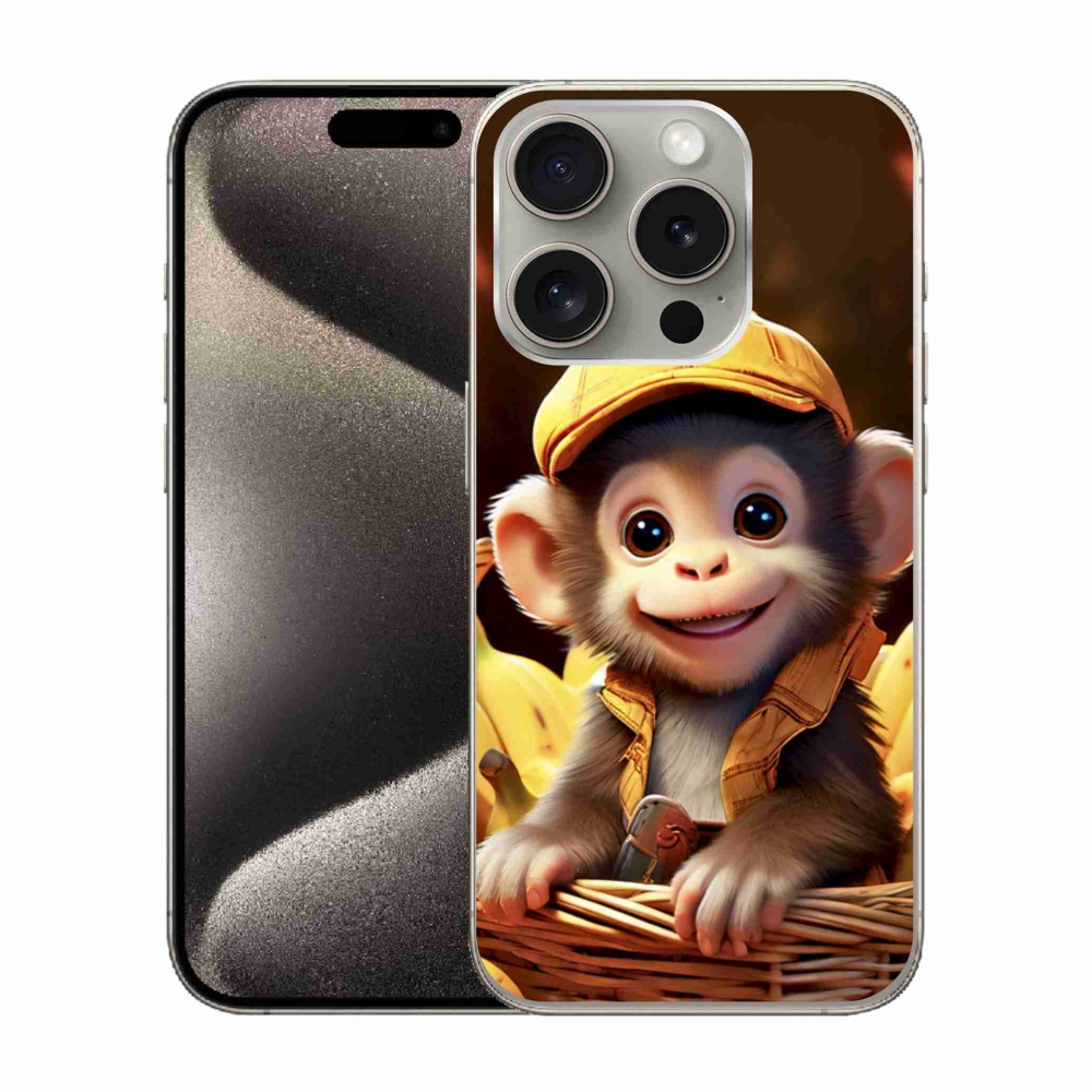 mmCase gél tok az iPhone 15 Pro-hoz – majom a kosárban
