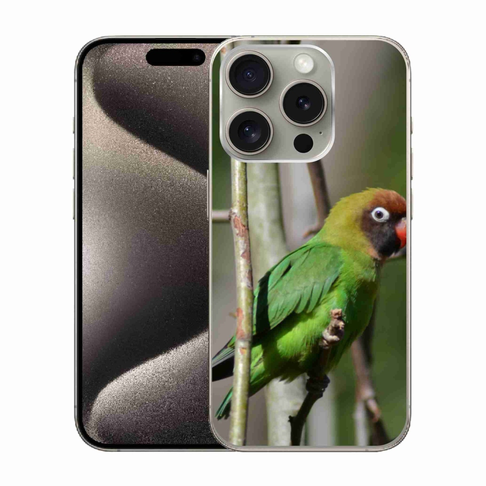 Zselés borítás mmCase iPhone 15 Pro készülékhez - papagáj agapornis